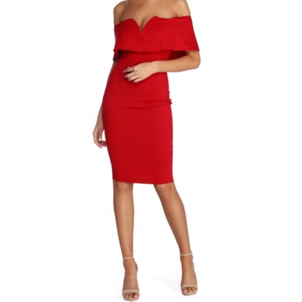 Red Off The Shoulder Dress